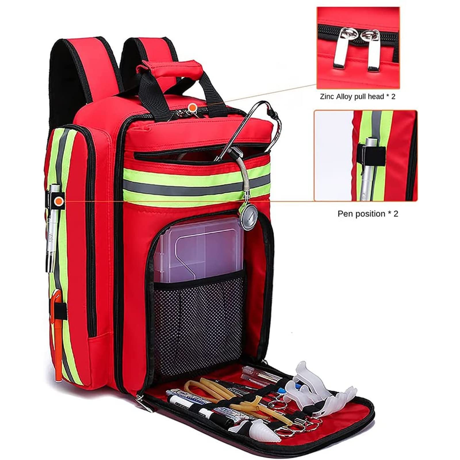 Kit de Primeros Auxilios Portátil, bolsa de emergencia para traumatismos, mochila de emergencia para prevención de inundaciones y estuche de almacenamiento de suministros médicos de emergencia
