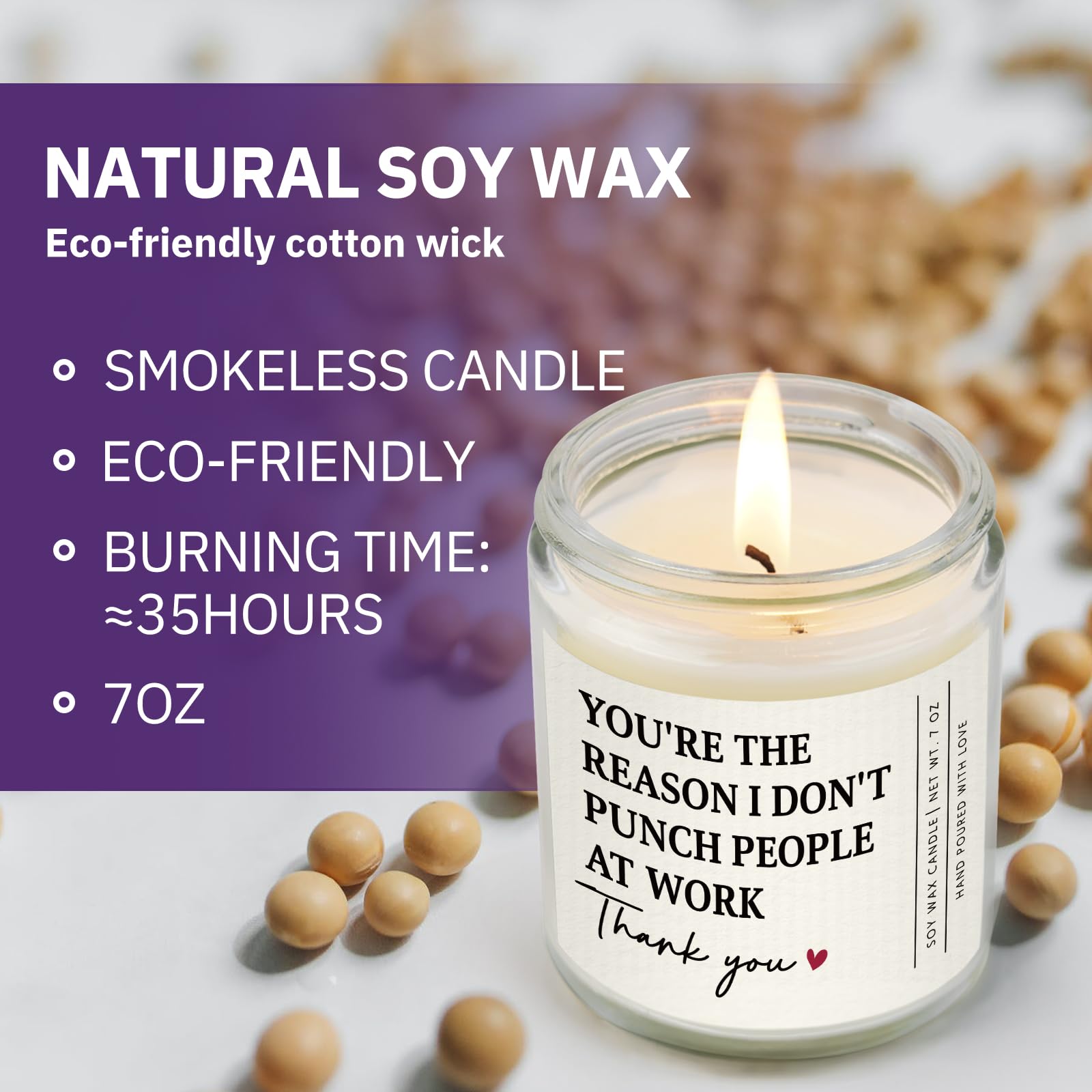 Gifts for Coworker, Work Bestie, Boss Lady Gifts for Women, Funny Birthday Retirement Farewell Appreciation Presnets for Coworker, Boss, Employee - Handmade Lavender Scented Candle 7oz