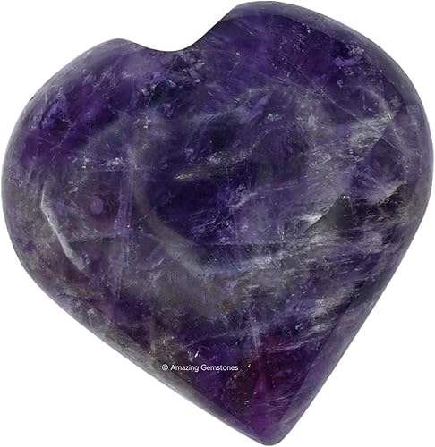 Miniatura 3 de Amazing Gemstone - Piedra de palma de cristal de amatista en forma de corazón - Piedra de la preocupación para masaje en el bolsillo para equilibrar