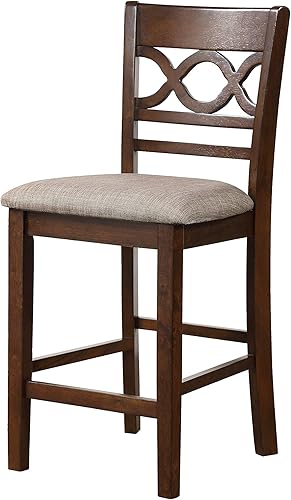 Miniatura 8 de New Classic Furniture Cori - Juego de mostrador redondo de 5 piezas con 1 mesa de comedor y 4 sillas, 42 pulgadas, cereza marrón