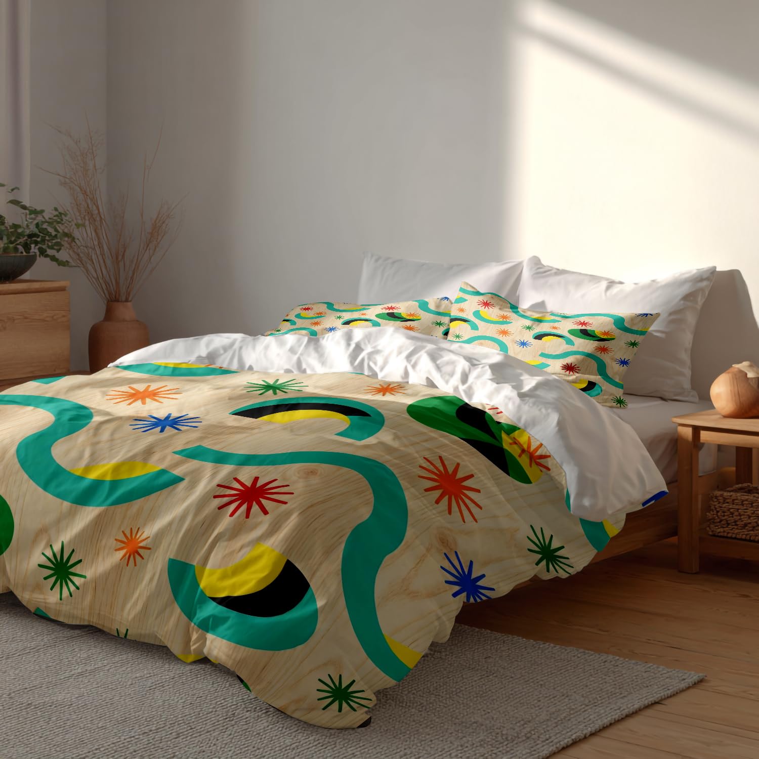 Housse de couette douce et respirante avec boutons pour éviter que la couette ne glisse
