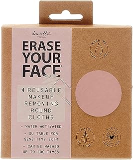Danielle Creations Erase Your Face Eco Friendly Reusable Make Up Removing Round Cloths Set of 4