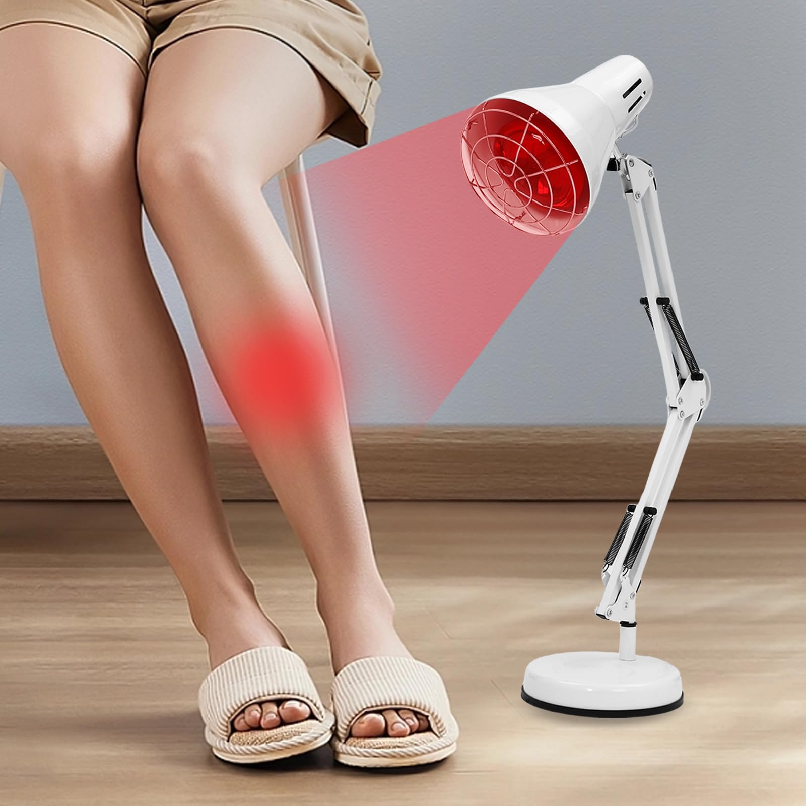 Czerwona lampa LED, 300 W, ciepła lampa na podczerwień, czerwone światło, lampa terapeutyczna, z cokołem i timerem, do użytku domowego, dla osób cierpiących na bóle stawów i mięśni