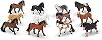Vista 10 de Melissa & Doug Pasture Pals - 12 Collectible Horses with Wooden Barn-Shaped Crate