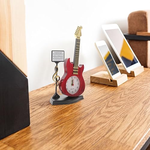Miniatura 5 de Reloj despertador de guitarra Reloj de pared musical Reloj de guitarra Reloj de notas musicales de vacaciones Reloj musical de repisa musical Reloj