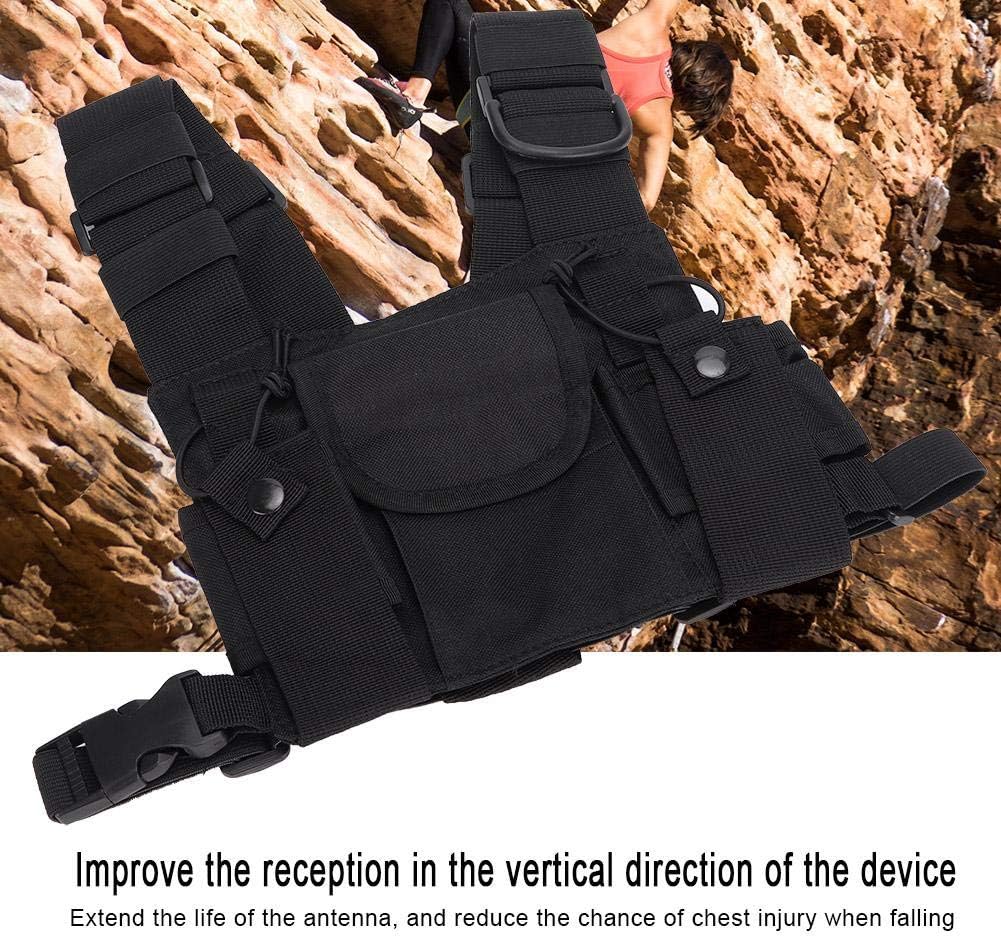 Radio Chest Harness, Walkie-Talkie Double Chest Harness Front Pack Pouch Holster Vest Rig for Two Way Radio Walkie Talkie for Firefighting / / Essentials