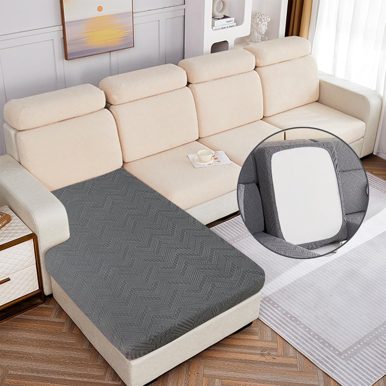 Tobengda Couch Cover for 3 Cushion Sectional Sofa / 2 Cushion/l Shape