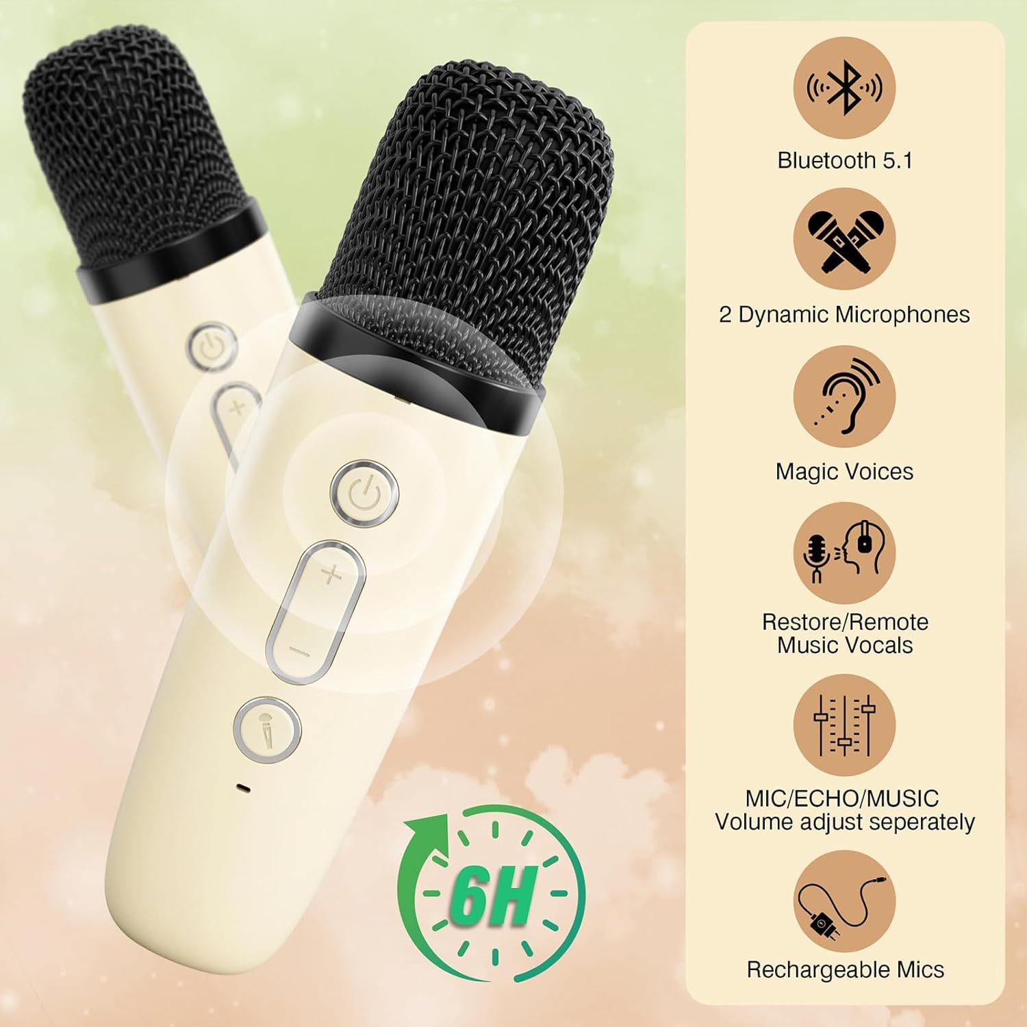voijump Système de Microphone sans Fil, Microphone de karaoké UHF voijump Système de Microphone sans Fil, Microphone de karaoké UHF