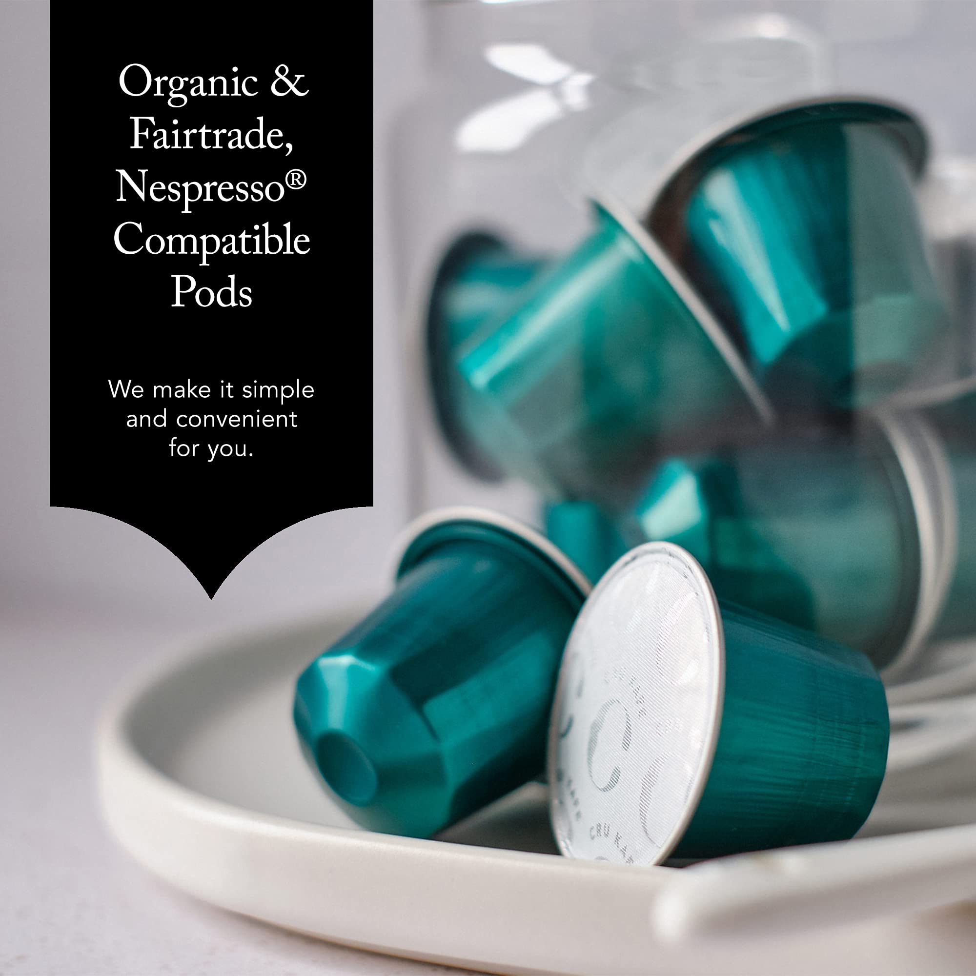 CRU Kafe Organic Decaf Coffee Pods Nespresso Compatible Coffee Pods