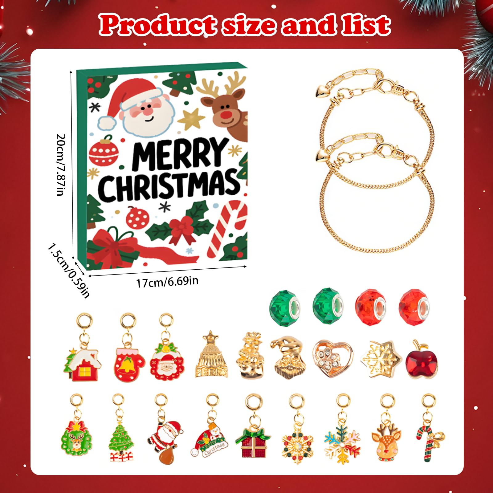 Calendario Avvento 2025 Bambina Gioielli: 24 Sorprese, Braccialetti Con Ciondoli, Regalo Natale Per Ragazze 5-13 Anni
