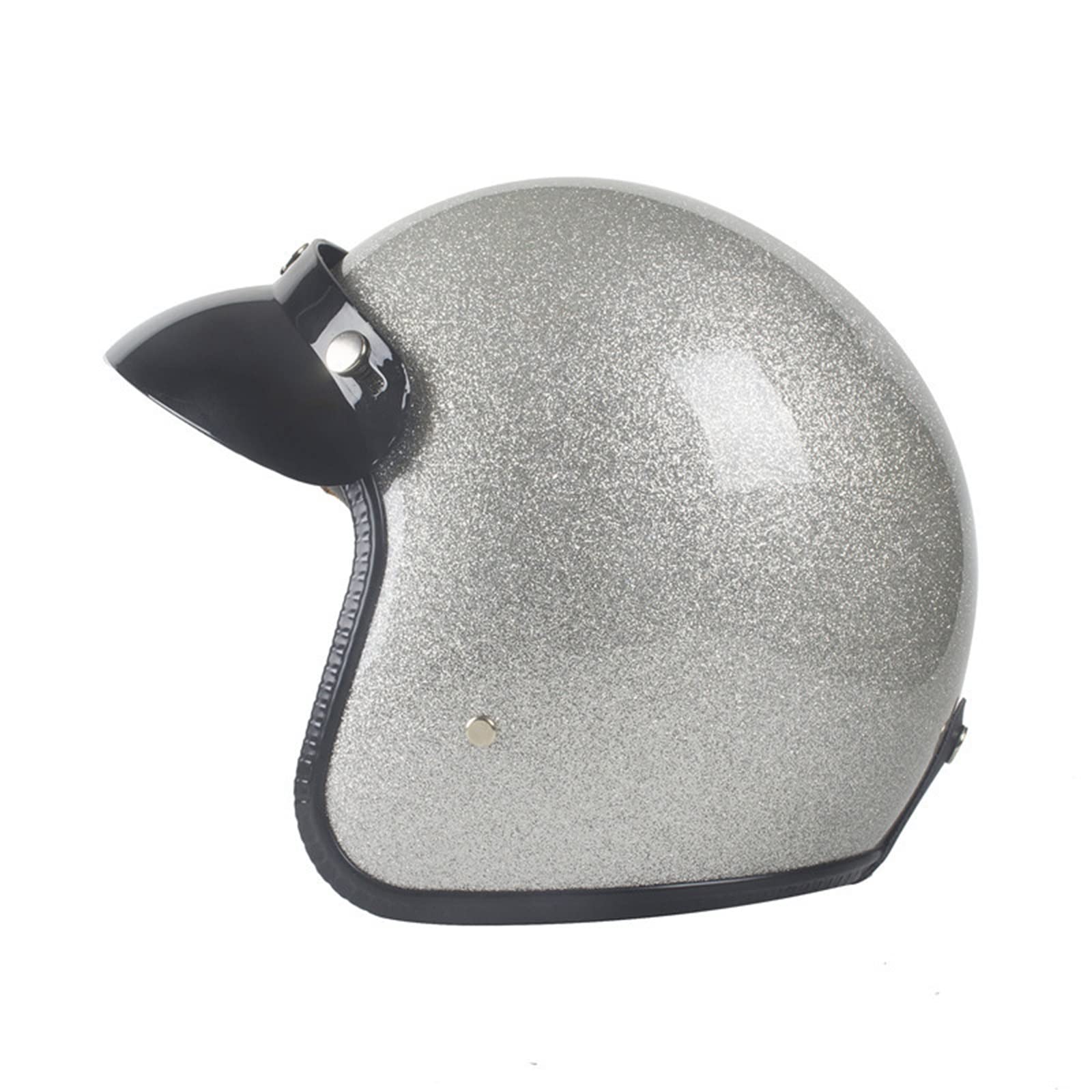 BGMKE Caschi Motociclo Adulto retrò 3/4 Aperto Mezzo Casco Street Vintage Portatile Casco Scodella per Uomo Donna Scooter Ciclomotore Casco Jet Chopper Cruiser Casco ECE Certificato