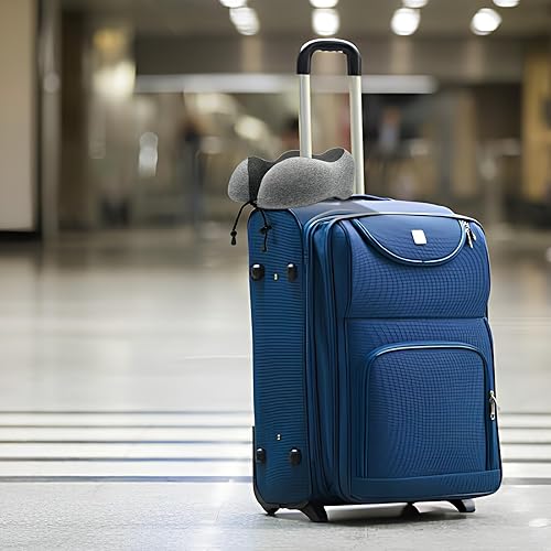 Miniatura 5 de Homeify Almohada de viaje para cuello de avión, almohada de viaje de espuma viscoelástica 100% pura, funda cómoda y transpirable, lavable a máquina