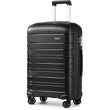 Kono 20 Inch Luggage Lightweight Polypropylene 55cm Cabin Suitcase Black