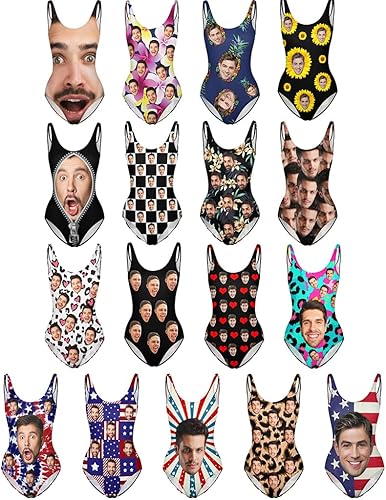 Miniatura 2 de Custom Face Swimsuits for Women One Piece Personalized Funny Bathing Suits with Husbands Faces for Summer Holiday