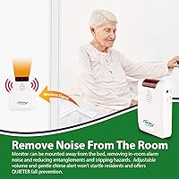 Vista 4 de Smart Caregiver - Sistema de alarma inalámbrico para cama – Almohadilla de alarma de cama con sensor de peso inalámbrico grande (20 x 30 pulgadas)