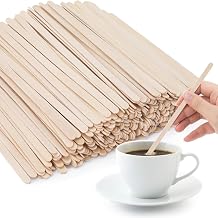 WISYOK 1000Pcs Coffee Stirrers, 5.5 Inch, Birch Wood | Splinter-Free, Disposable Stir Sticks for Coffee, Cocktails, Office, Home, Party