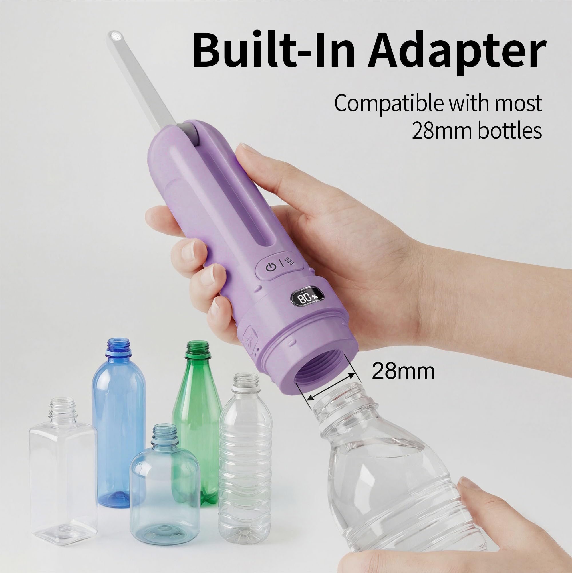 Bidet portatile da viaggio, spruzzatore per l'igiene personale per donne e uomini, bidet portatile portatile per WC, ricaricabile, elettrico, portatile, ad alta pressione, pieghevole, alimentato a