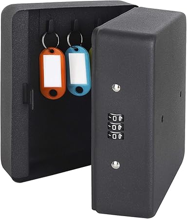 Amazon Co Jp Tenfa キーボックス 6キー ボックスキー 壁掛け 12か月品質保証 3桁 暗証番号 ダイヤル式キーボックス 小型 鍵管理 オフィス 家庭 専用キーホルダー付き インテリア オシャレ 日本語説明書付 ブラック 文房具 オフィス用品