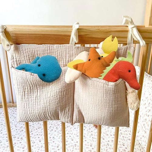 Miniatura 8 de Organizador colgante de pañales para bebé, apilador de pañales, bolsillo para cuna de bebé con correas, organizador de bolsa de almacenamiento
