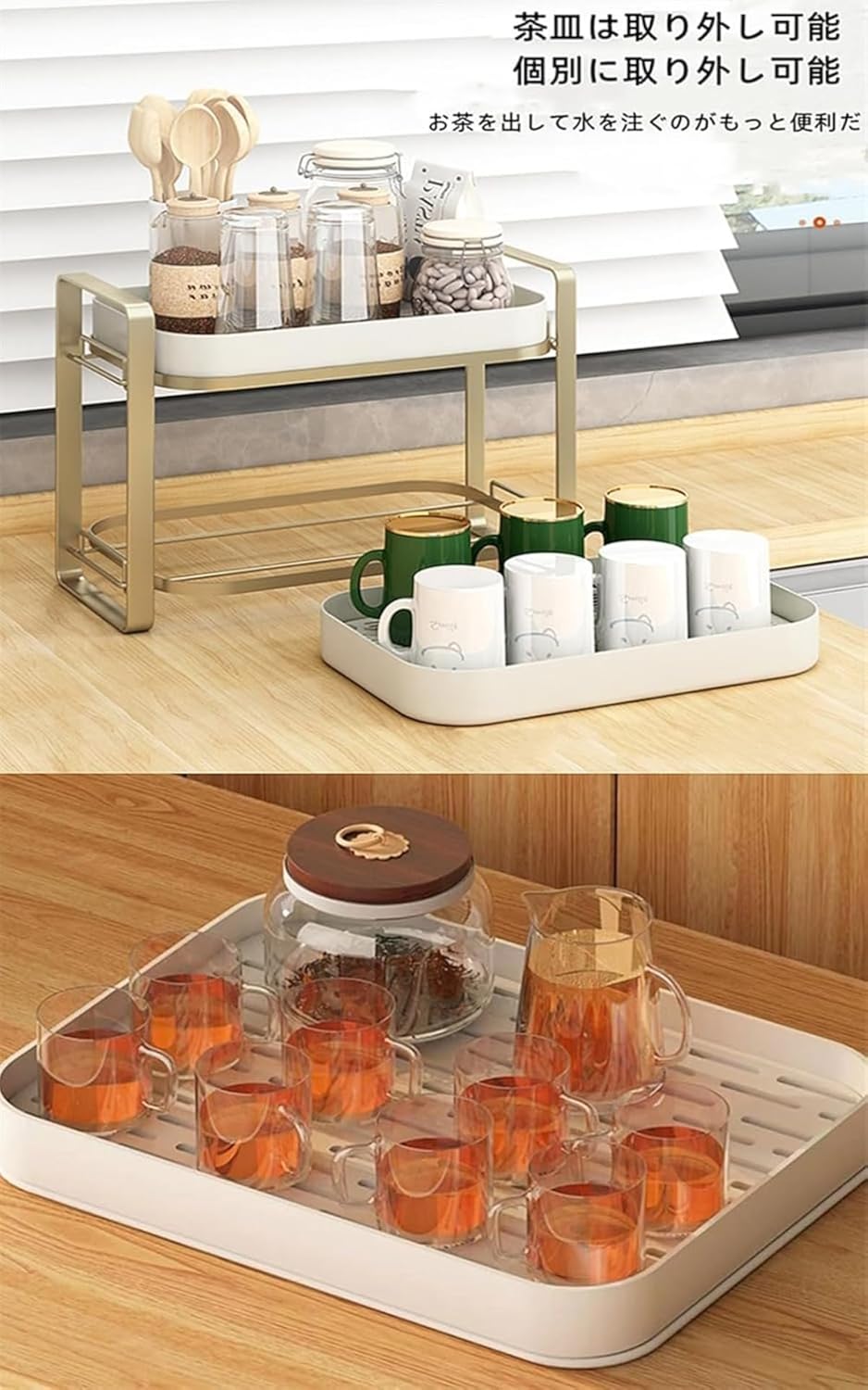 水切りラック 水切りかご 食器収納 大容量 多機能 乾燥ボックス 自立式 省スペース キッチン収納 台所用品 家庭用 ゴールド (ブ