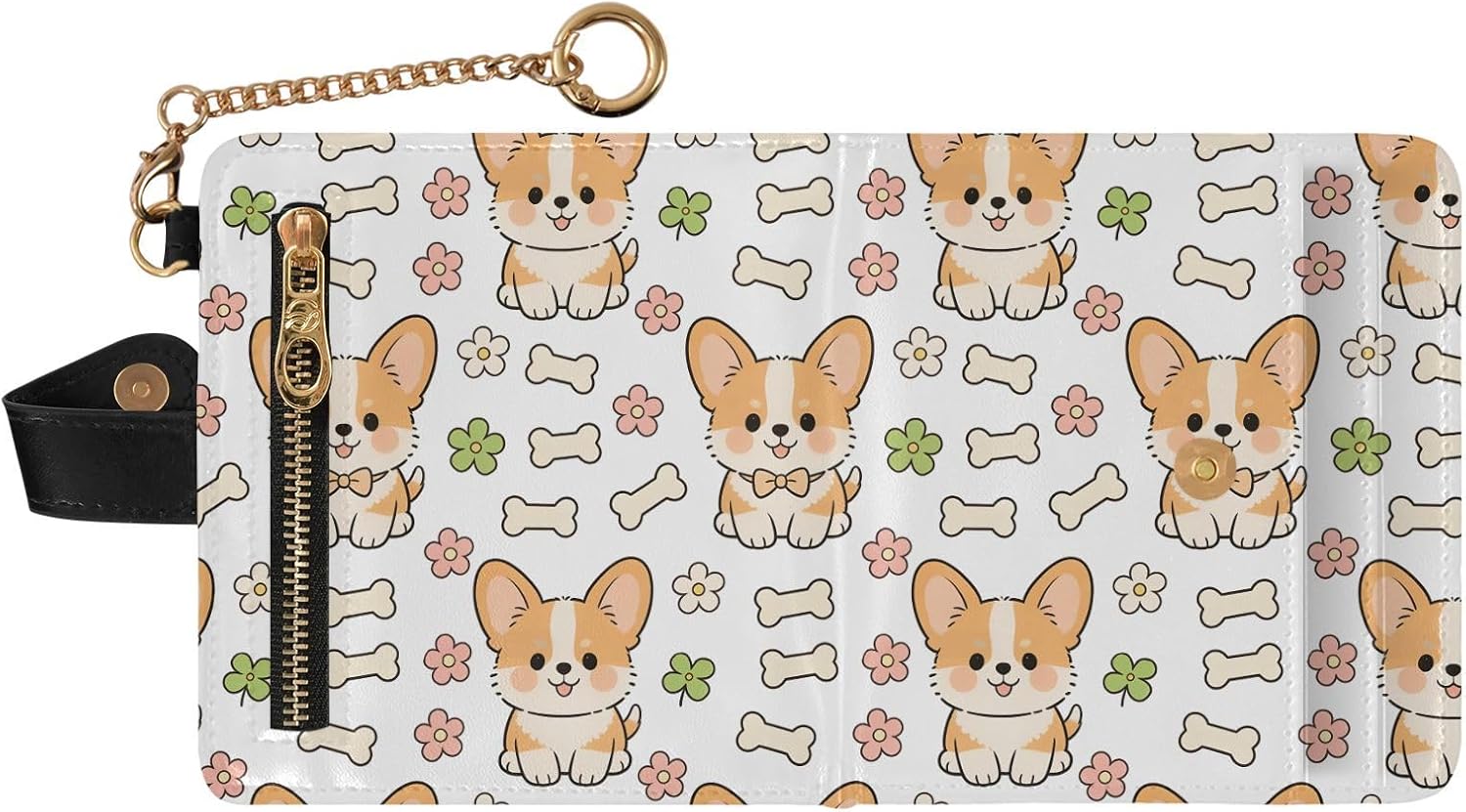 Yuiboo Dog Bones Ladies Premium Foldable Wallet Waterproof Everyday PU Leather Wallet for Women Girls image 2
