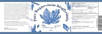 Pure Magnesium Bisglycinate Powder - Bisglycinate 200mg Elemental Magnesium per gram - Without Stearate (1000)