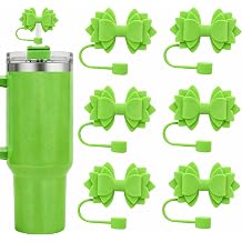 6Pcs Green Bow Straw Toppers for Stanley Cup 30/40oz