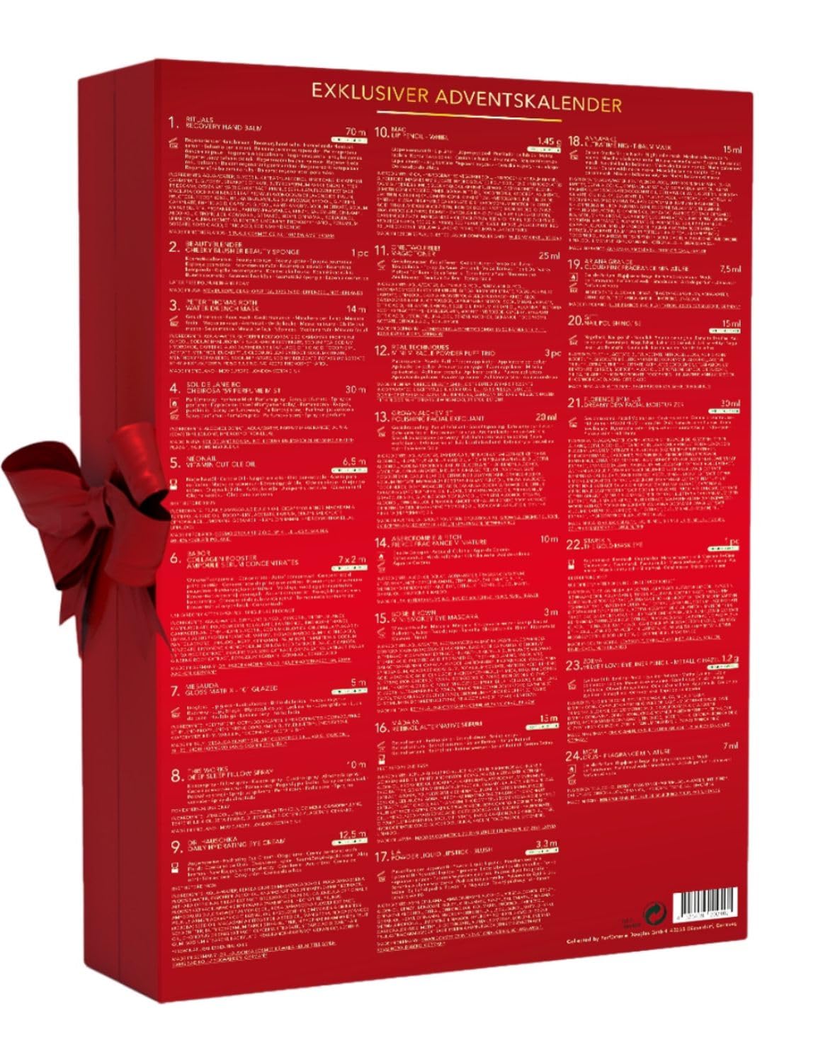 DOUGLAS Adventskalender 2024 Beauty -CLASSIC EDITION- Frauen + Mädchen Kosmetik Advent Kalender, 24 Kosmetik Geschenke Wert 350 €, Pflege Frau, Adventkalender Damen