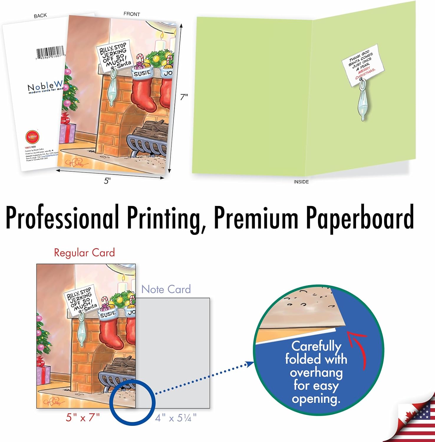 NobleWorks – Variety Pack 20 Funny Merry Christmas Greeting Cards Assorted (10 Designs, 2 Each) - Bulk Box Holiday Humor Notecard Humor - Morning After Christmas Assortment AC1251XSG-B2x10