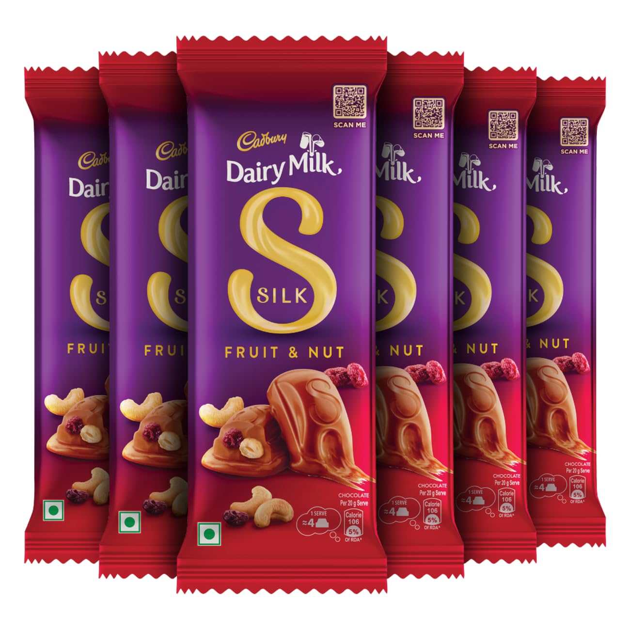 Cadbury Dairy Milk Silk Fruit & Nut Chocolate Bar,55 g (Pack of 6)