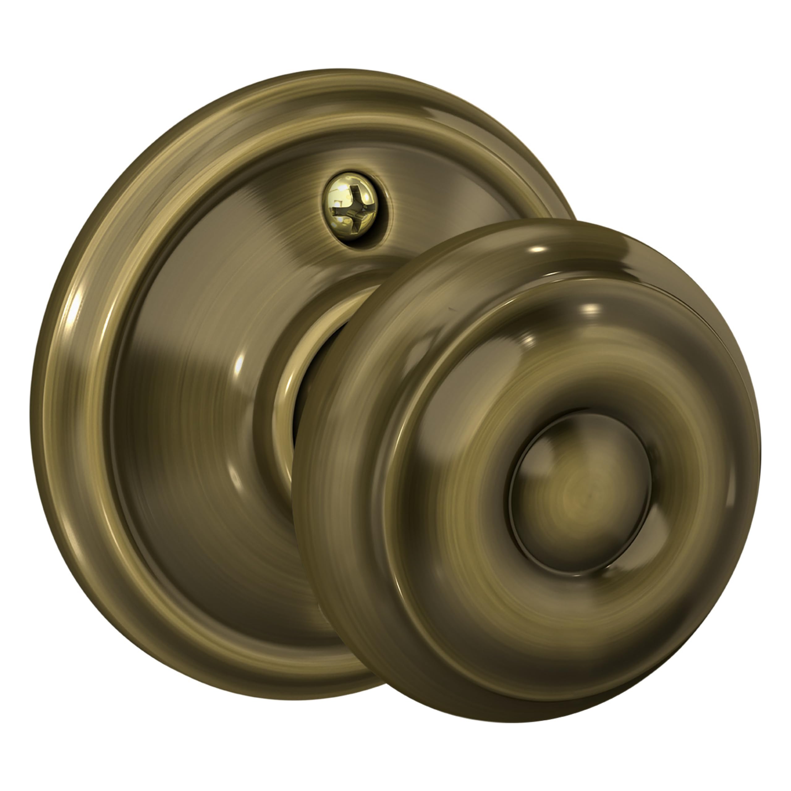 Schlage Georgian Non-Turning Dummy Door Knob, Antique Brass