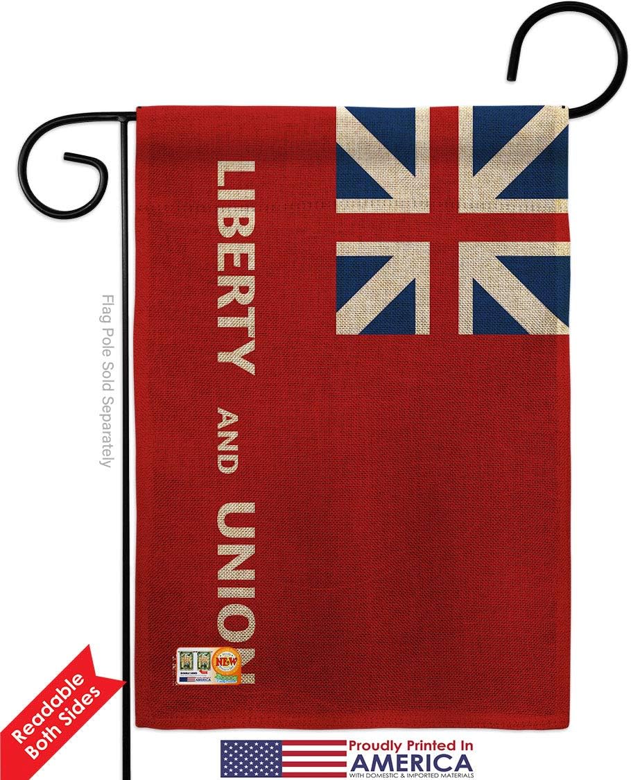 Taunton Burlap Garden Flag Set Wall Holder Americana US Historic July Memorial Veteran Independence United State American Small Decorative Gift Yard House Banner Double-Sided Made In USA 13 X 18.5