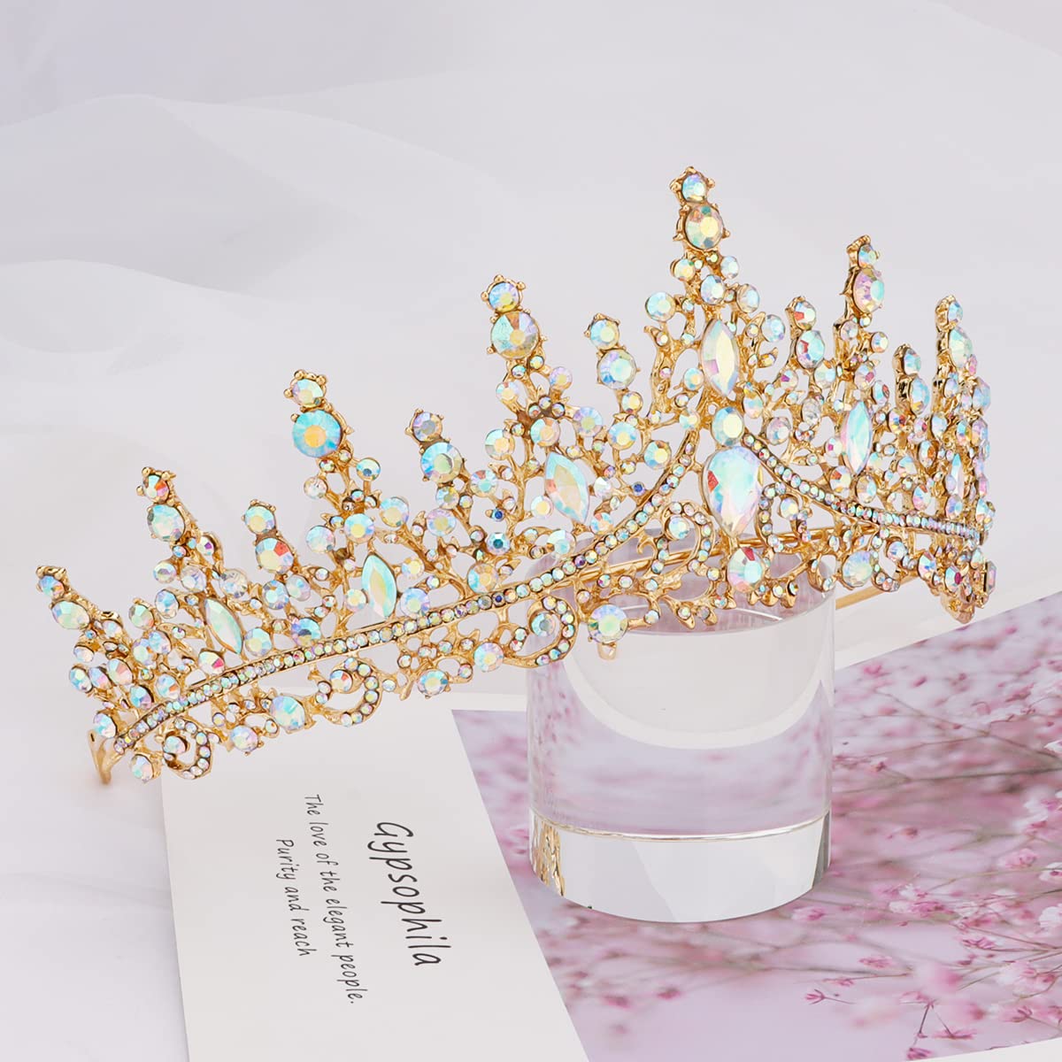 TOBATOBA AB Gold Crown for Women Wedding Tiara for Bride Queen Crown Crystal Tiaras and Crowns for Women Royal Princess Quinceanera Headpieces for Birthday Prom Pageant Halloween Cosplay Accessories - Image 9