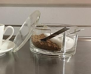 Zuccheriera Doppia In Acrilico Trasparente - Due Scomparti Con Cucchiai In Acciaio - Design Moderno - Foto 10