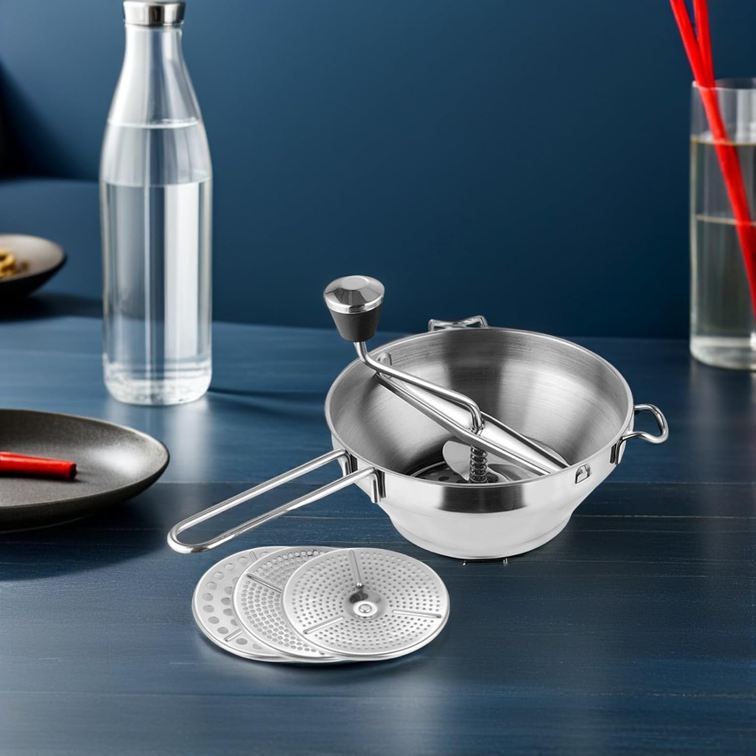 Gatuida Stainless Steel Potato Masher and Food Pressing Tool, Household Kitchen Gadget for Mashed Potatoes and Vegetables, Portable Vegetable Masher for Home Cooking