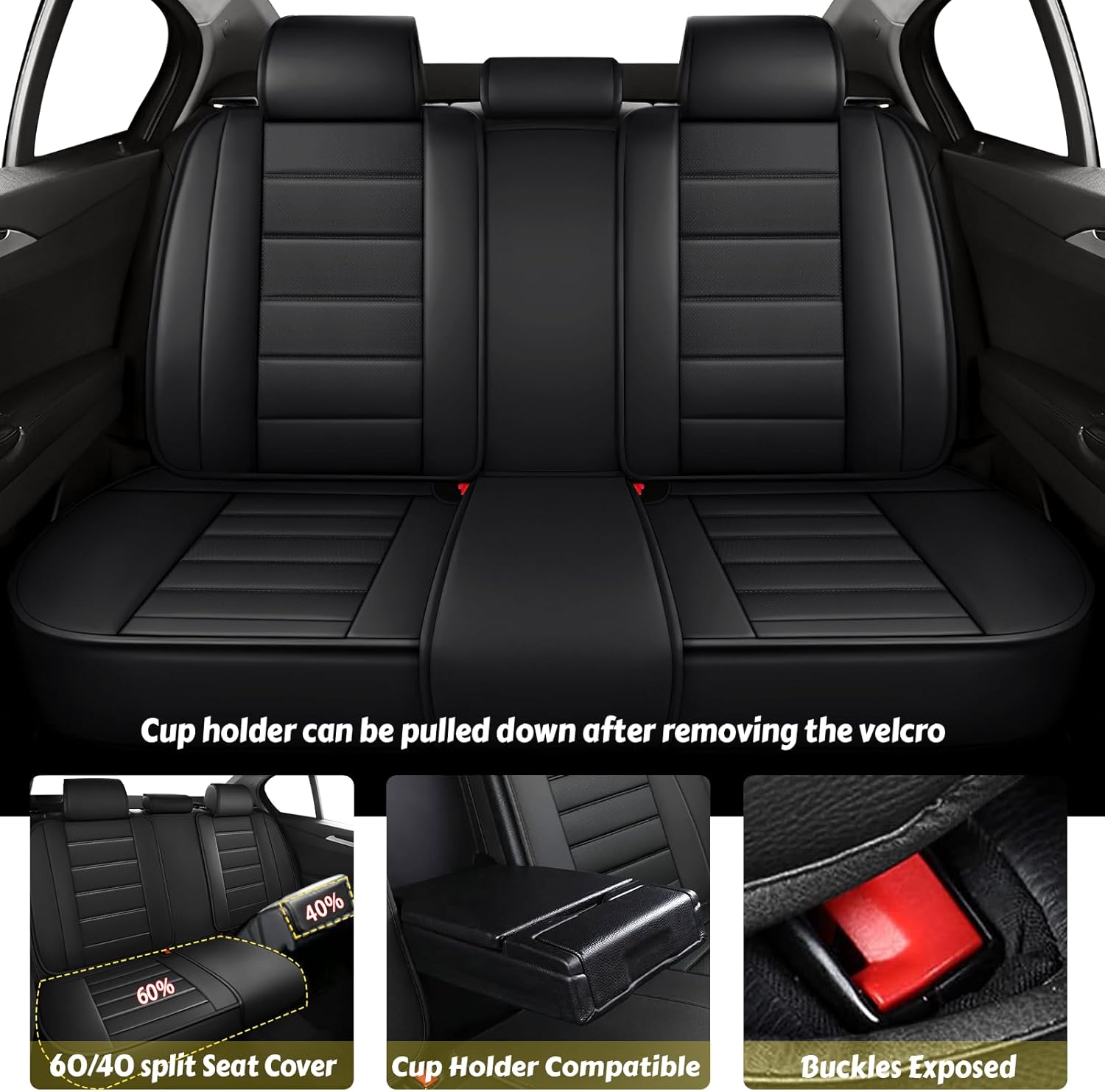 ILMO Seat Cushion Cover Compatible with 2007-2026 Chevrolet Silverado 2500, Nappa Leather Auto Interior Covers, All-Inclusive Seats Cover(Classic Black, Luxury Full Set)