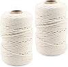 MANCHAP 2 Rolls 5mm x 100m Macrame Cord, 200m656 Feet 4-Strand Natural Macrame Cotton Cord Rope for Knitting, Gift Wrapping, Wedding Decorations