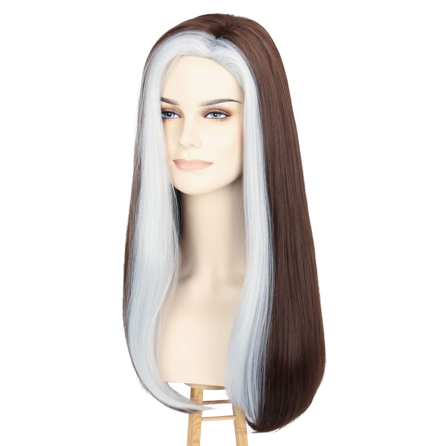 Miss U Hair Long Wavy Women Brown Silver Party Hair Halloween Costume Cosplay Wig - Image 7