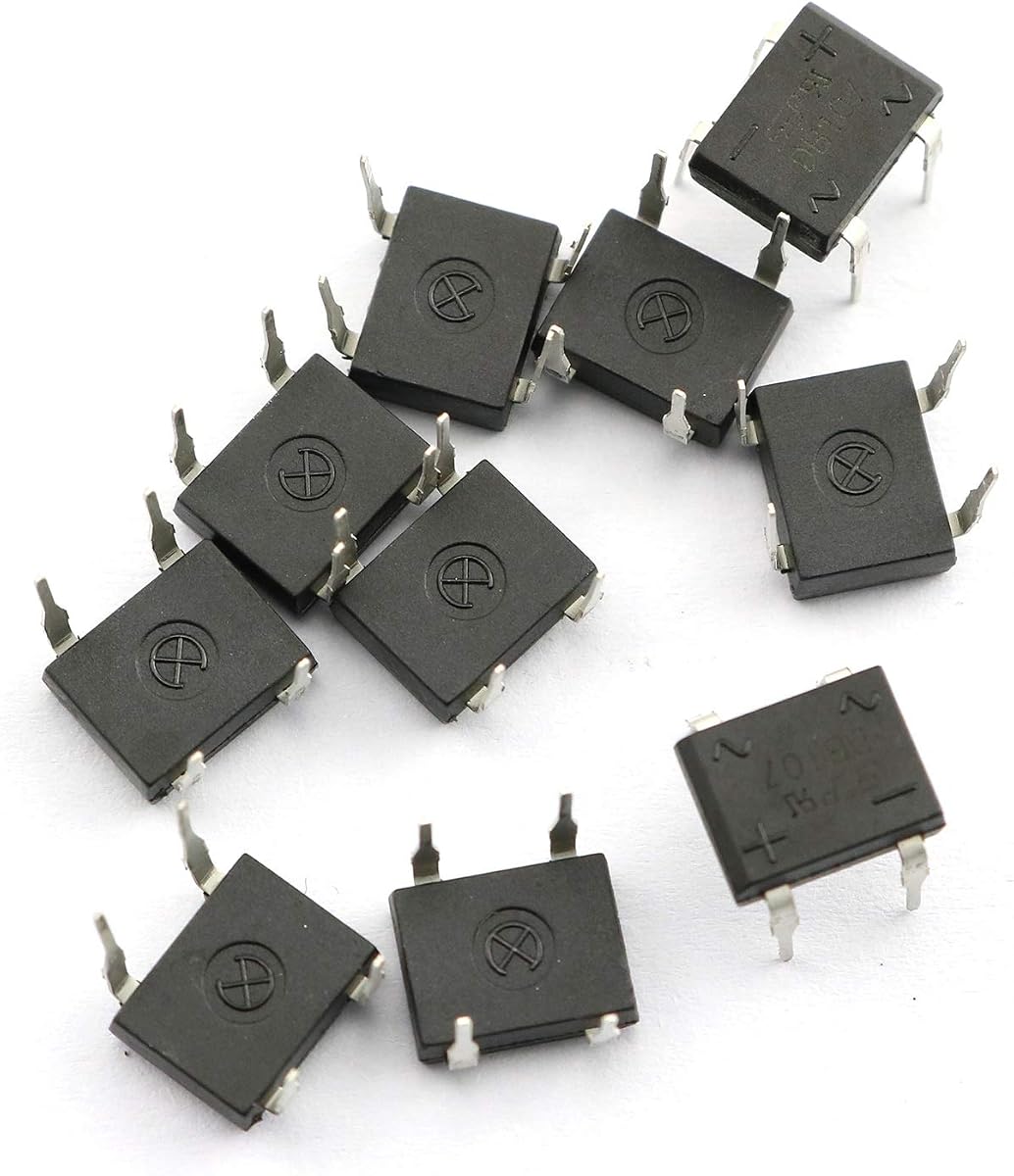 Tegg DB107 Bridge Rectifier 10PCS Electronic Silicon Diodes 1A 1000V 4-Pin Single Phase Diode Rectifier Bridge_AB