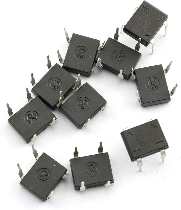 Tegg DB107 Bridge Rectifier 10PCS Electronic Silicon Diodes 1A 1000V 4-Pin Single Phase Diode Rectifier Bridge_AB