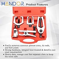 Vista 3 de Handor Separador de rótula, herramientas mecánicas 5 en 1, extractor de brazo Pitman, juego de herramientas de extracción de extremo de barra