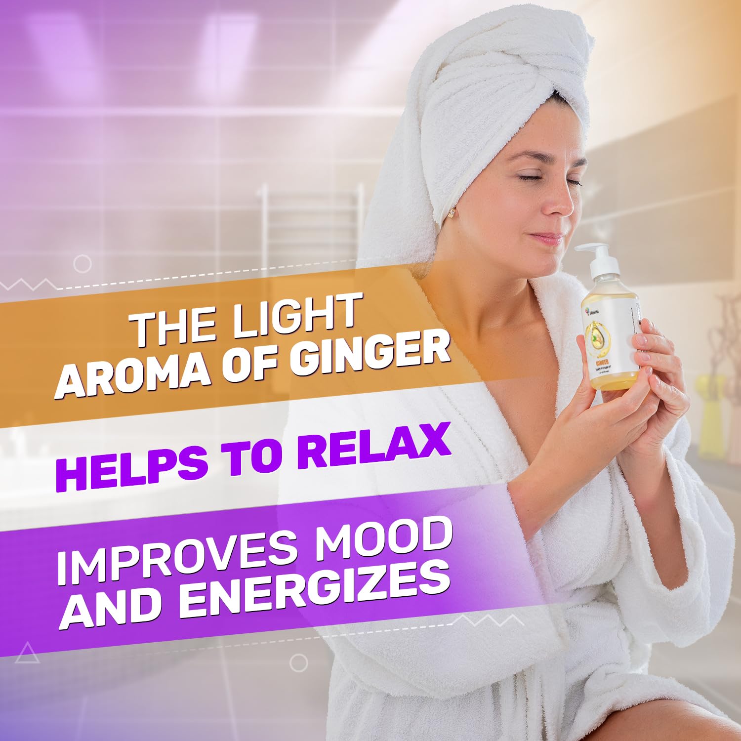 Verana Olio Massaggio Zenzero, 100% Cosmetici Naturali, Vegano, Efficace per Programmi di Modellazione del corpo, Olio Cellulite, Riduce le rughe, Ringiovanimento, Effetto Riscaldamento (5L)