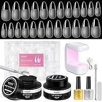 Vista 10 de MIZHSE - Pegamento de uñas sólido, 18g de pegamento de gel UV sólido para uñas y mini lámpara LED ligera para puntas de uñas acrílicas, pegamento