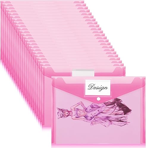 Miniatura 13 de Lincia 24 sobres de plástico tamaño A4, carpetas de archivos, soporte para documentos de trabajo, organizador de archivos de plástico con bolsillo