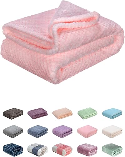 Miniatura 83 de Manta o manta mullida para bebé niña o niño, suave cálido y acogedor polar coral para bebé, bebé o recién nacido, manta de recepción para cuna, Blue