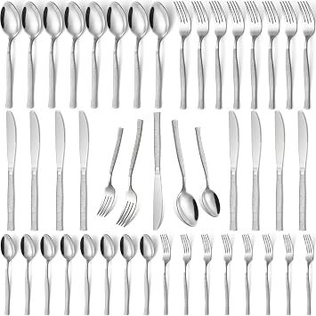 40-Piece Silverware Set Stainless Steel Flatware Set for 8,Dinner Knives Forks and Spoons Silverware Set Cutlery Utensil Set for Home,Kitchen,Restaurant,Hotel