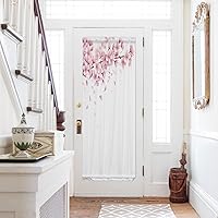 Vista 12 de Cortinas de primavera rosa Sakura con luz lateral francesa para puerta delantera, ventana, puerta de 25 x 40 pulgadas, cortina de panel de cortina
