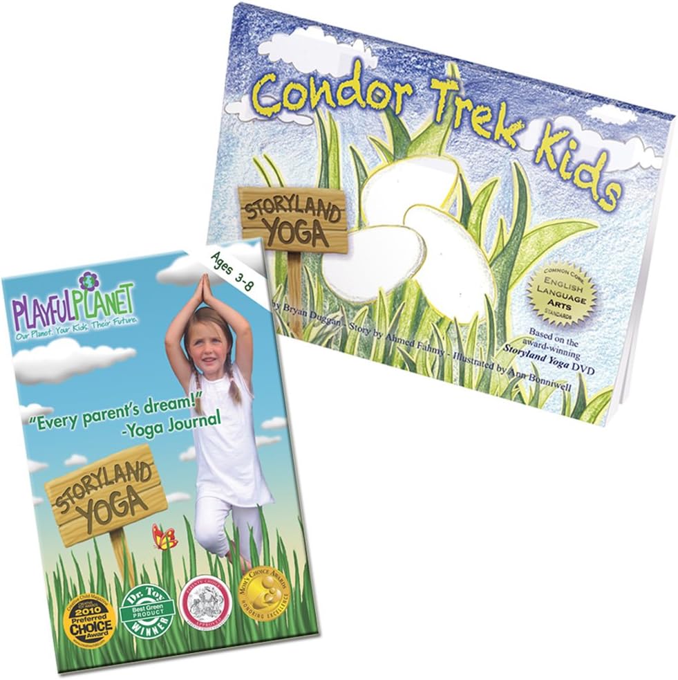 Playful Planet Kid's Yoga Set: Beginner Yoga Videos + Yoga Poses Storybook