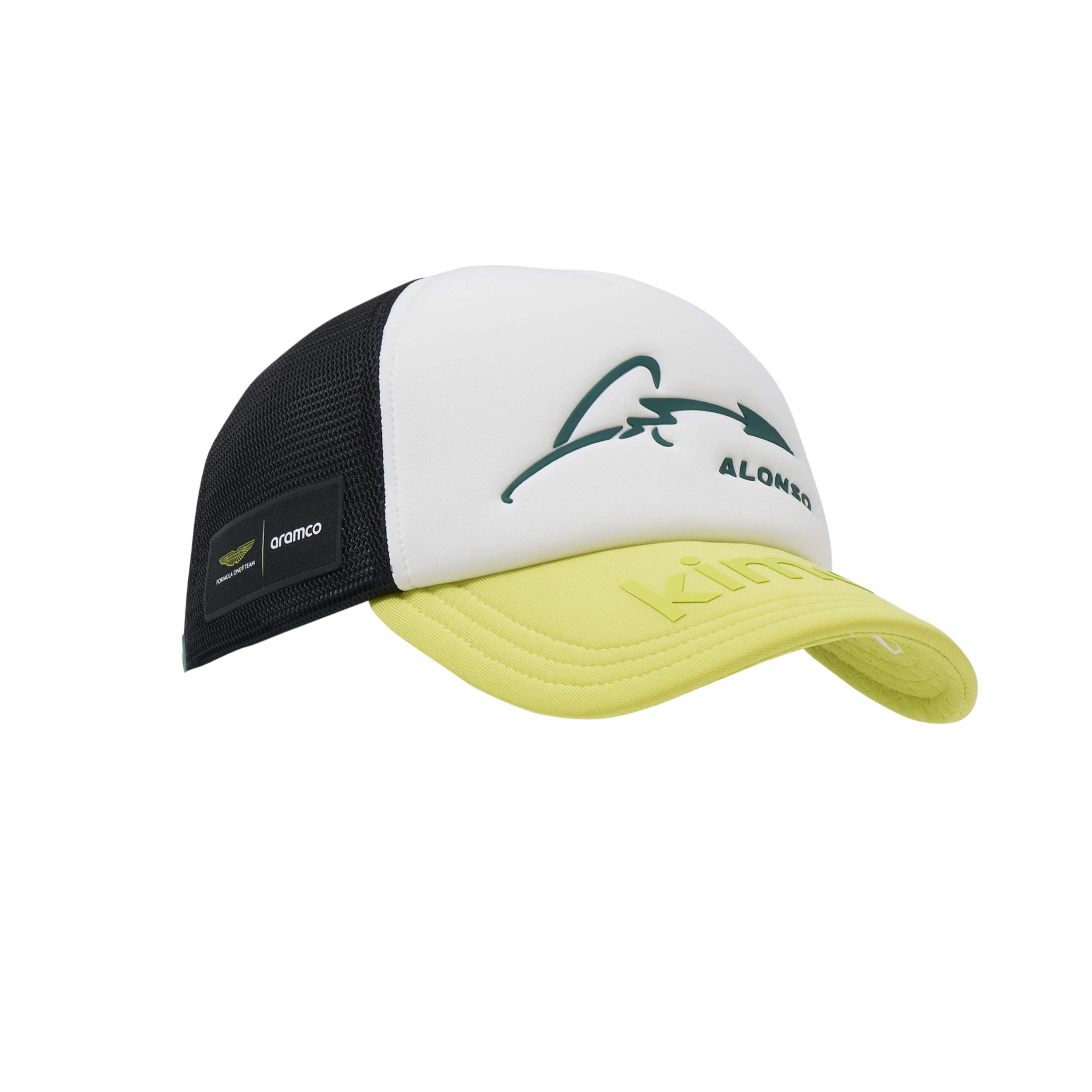 Aston Martin F1 Team - Fernando Alonso Special Edition - Trucker Baseball Cap - Weiß/Grün/Schwarz - Mesh Rücken - Unisex - Verstellbar, grün, One size