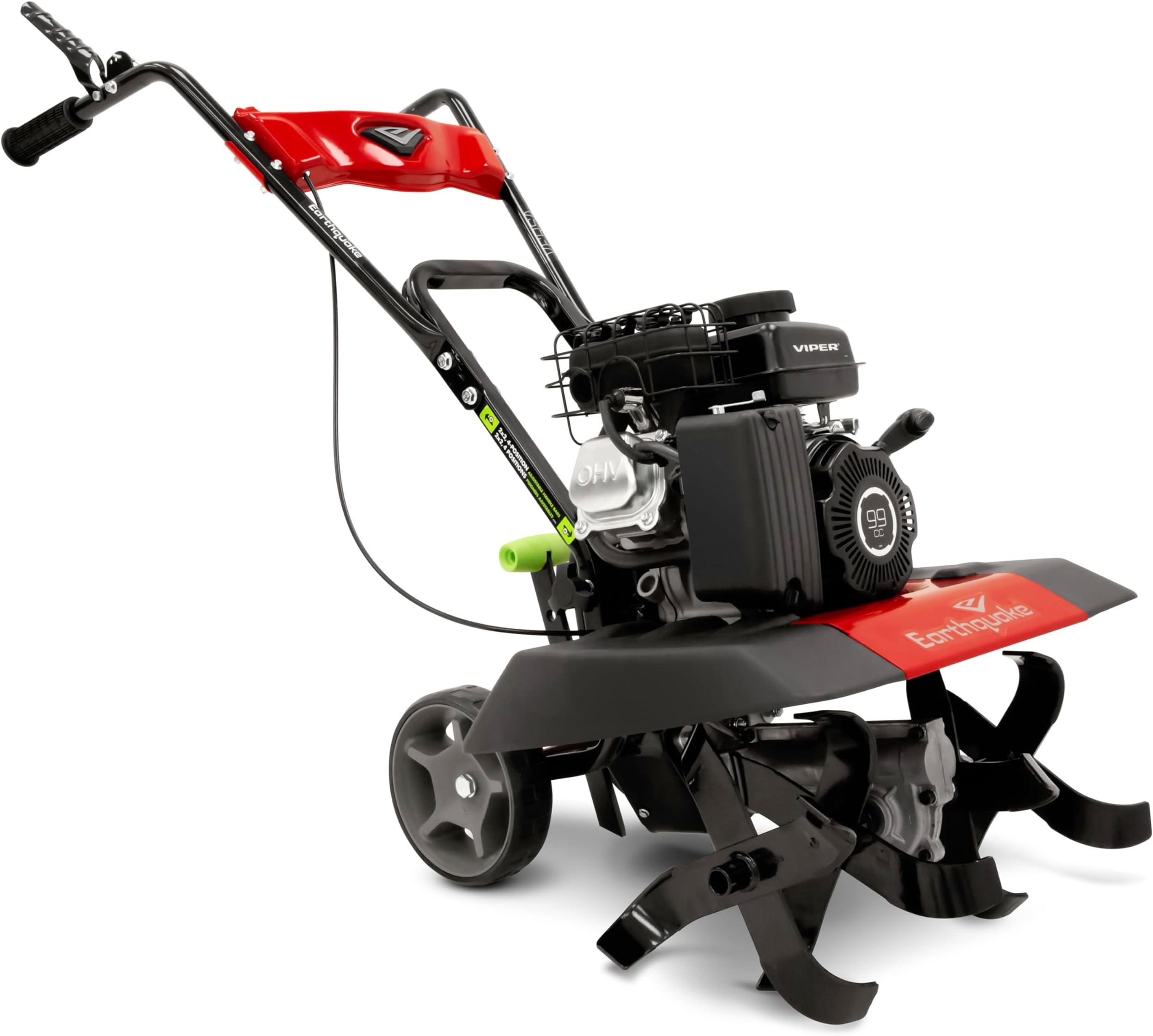 20015 Versa 2-in-1 Tiller Cultivator with a 99cc 4-Cycle Viper Engine, 2-in-1 Front Tine Tiller and Cultivator, Removable Side Shields and Outer Tines